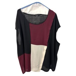 Simply Vera Vera Wang Color-block Sleeveless Blouse EUC Size 3X